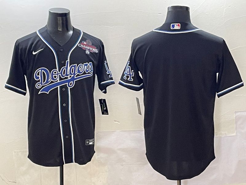 Men Los Angeles Dodgers Blank Black Three generations Nike 2025 MLB Jersey style 2